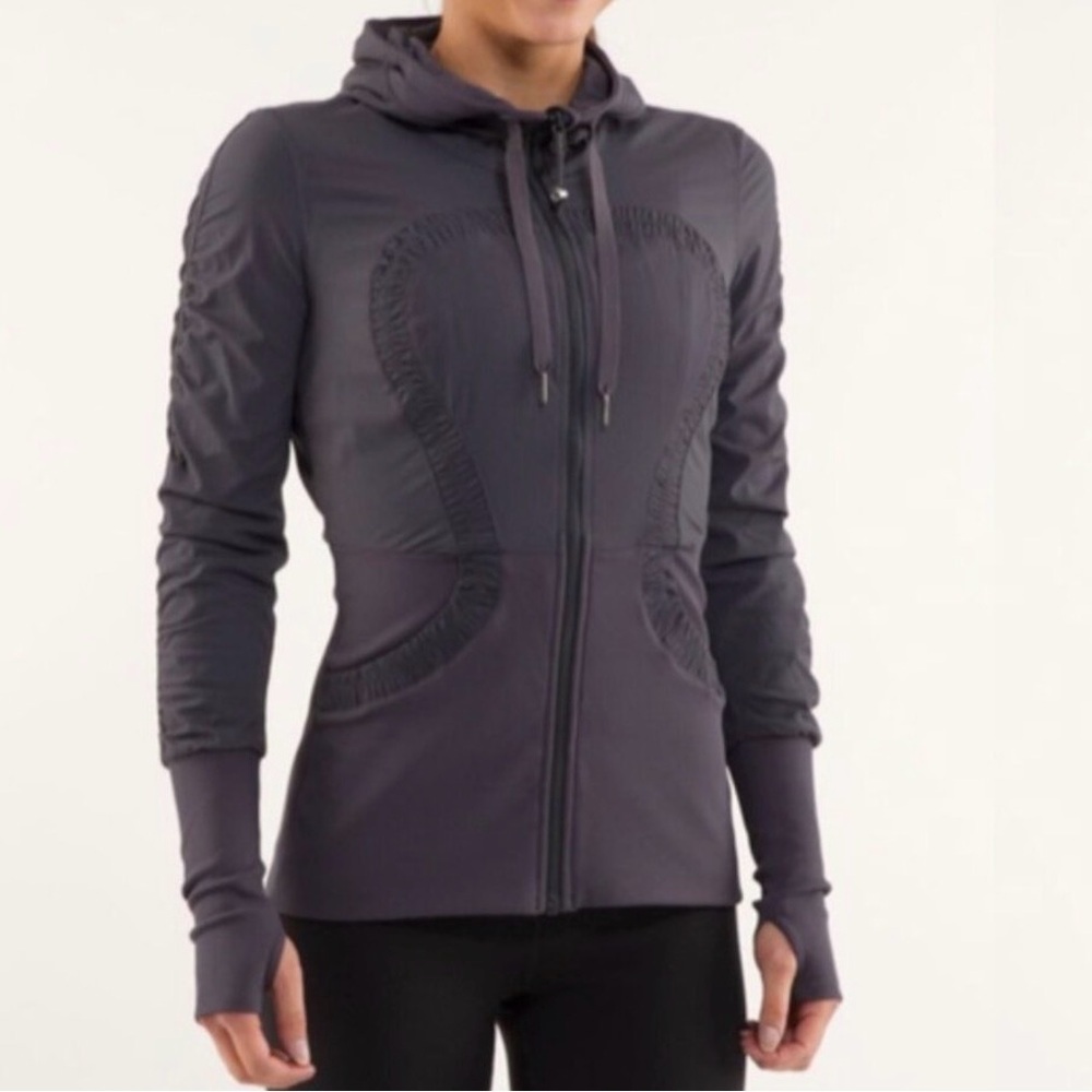 Lululemon Reversible Dance Studio Charcoal Jacket Size 8